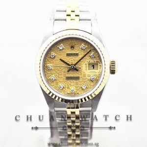 Rolex Ladies DateJust 26mm 79173 Champagne Jubilee Diamonds - Discontinued