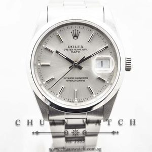 Rolex Oyster Perpetual Date 34mm 15200 Silver Sunburst Baton - Discontinued