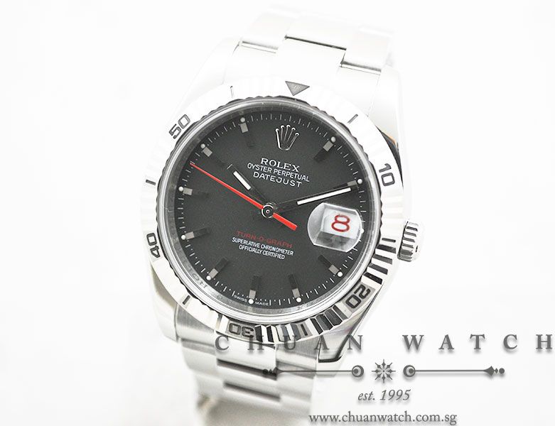 Rolex Gents DateJust Turn-O-Graph Thunderbird 36mm 116264 Grey Baton - Image 2