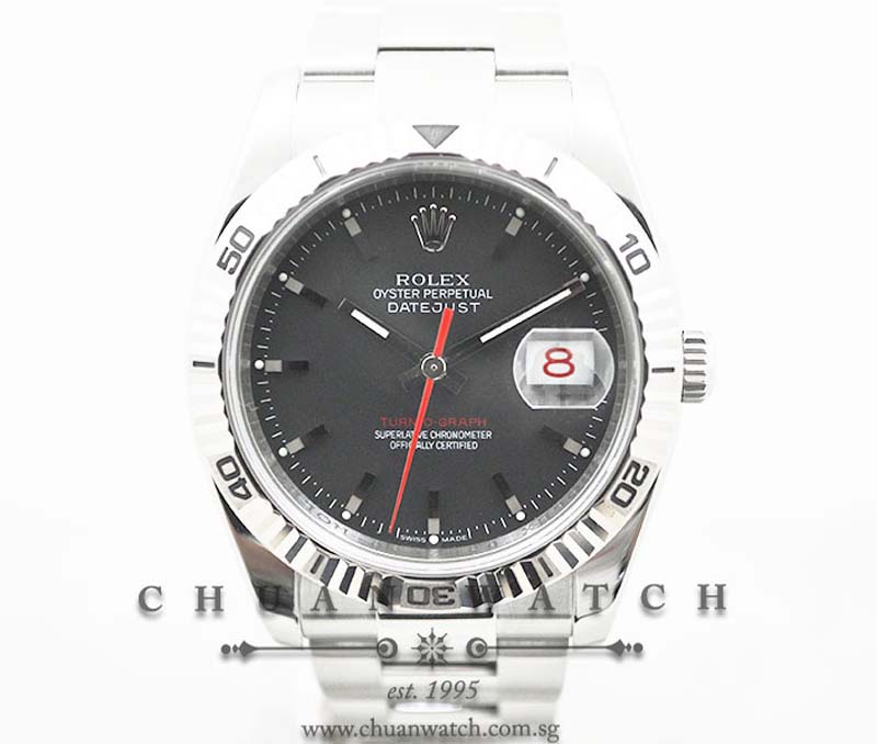 Rolex Gents DateJust Turn-O-Graph Thunderbird 36mm 116264 Grey Baton