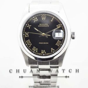 Rolex Vintage Oysterdate Precision 34mm 6694 Black Roman - Discontinued