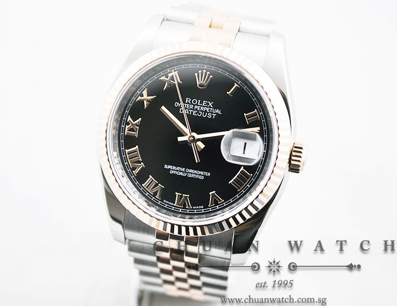 Rolex Gents DateJust 36mm 116231 Black Roman - Image 2