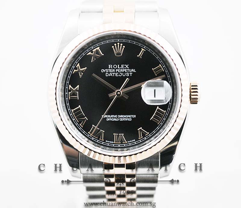 Rolex Gents DateJust 36mm 116231 Black Roman