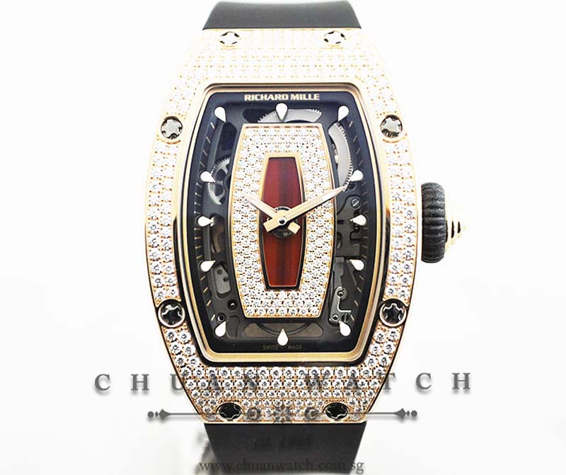 Richard Mille RM07-01 Rose Gold Full Diamonds Red Jasper