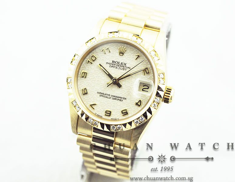 Rolex Boys DateJust President 31mm 68258 Ivory Jubilee Arabic - Discontinued - Image 2