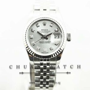 Rolex Ladies DateJust 26mm 179174 Silver Sunburst Diamonds