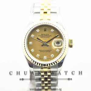 Rolex Ladies DateJust 26mm 179173 Gold Crystal Diamonds