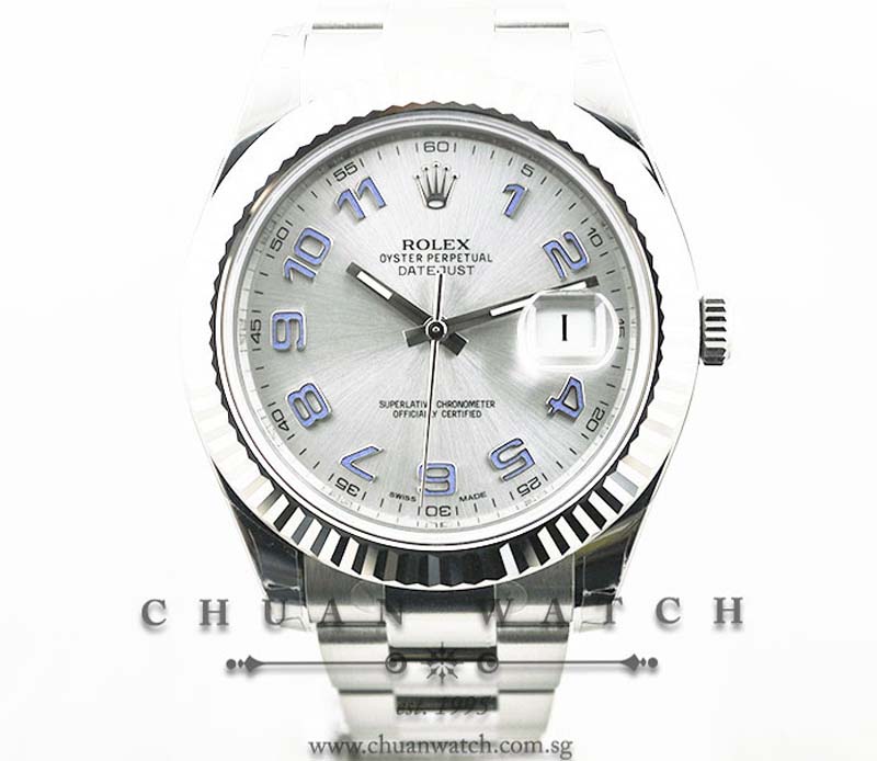 Rolex DateJust II 116334 Rhodium Sunburst Arabic - Discontinued