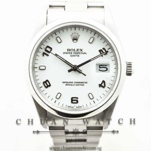 Rolex Gents Oyster Perpetual Date 34mm 15200 White Arabic Baton - Discontinued