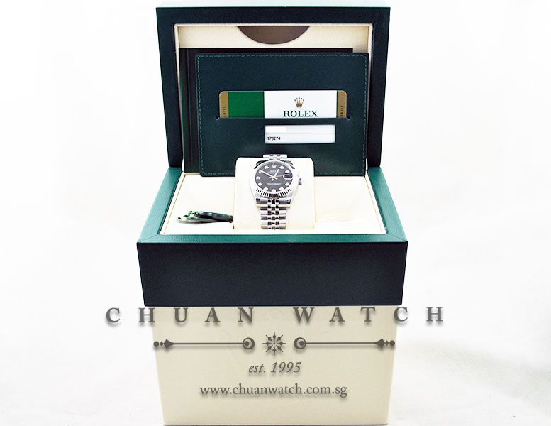 Rolex Boys DateJust 31mm 178274 Black Sunburst Diamonds - Image 5