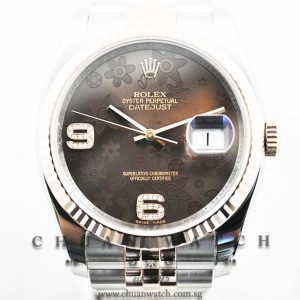 Rolex Gents DateJust 36mm 116231 Chocolate Floral 6.9 32BR Diamonds