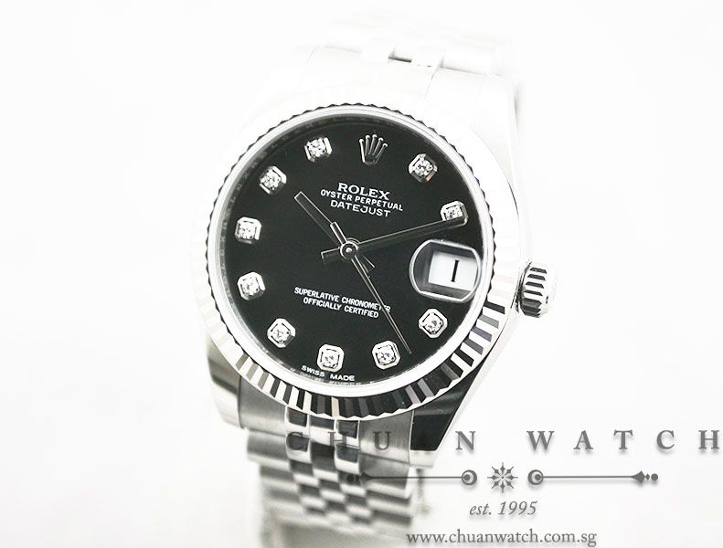Rolex Boys DateJust 31mm 178274 Black Sunburst Diamonds - Image 2