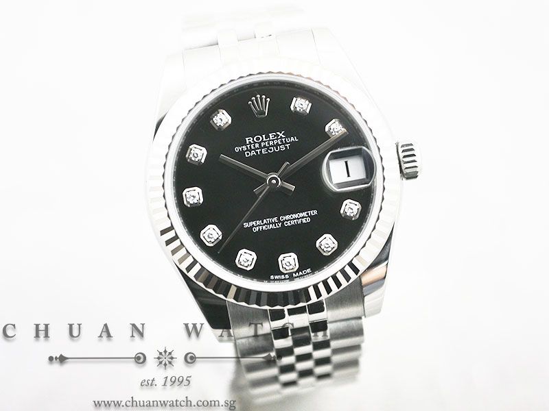 Rolex Boys DateJust 31mm 178274 Black Sunburst Diamonds - Image 3