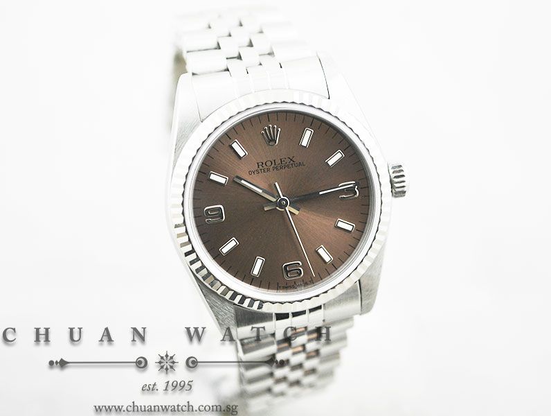 Rolex Boys Oyster Perpetual No-Date 31mm 67514 Salmon Sunburst 3.6.9 - Discontinued - Image 3