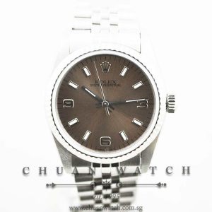 Rolex Boys Oyster Perpetual No-Date 31mm 67514 Salmon Sunburst 3.6.9 - Discontinued