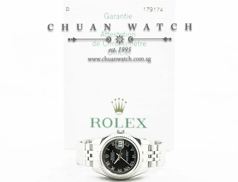 Rolex Ladies DateJust 26mm 179174 Black Roman - Image 5