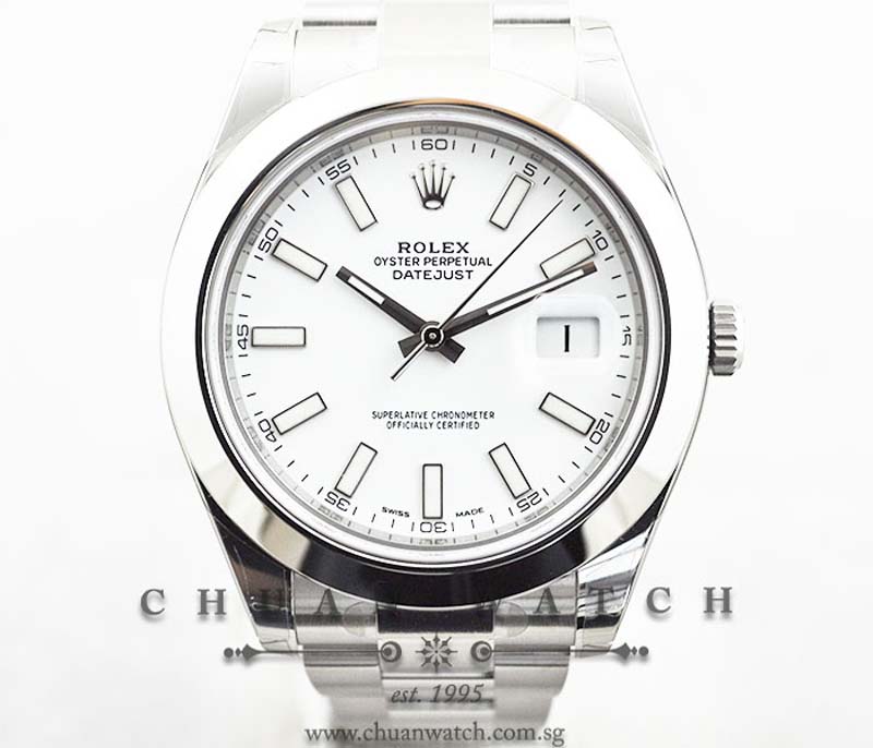 Rolex DateJust II 116300 White Baton - Discontinued