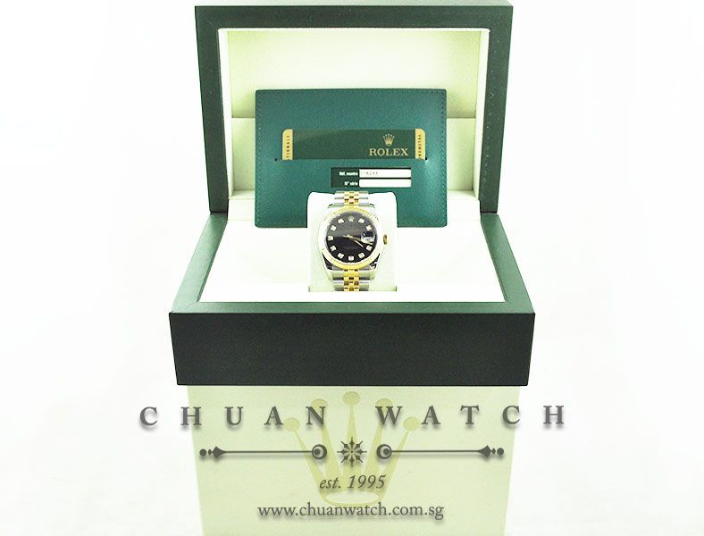 Rolex Gents DateJust 36mm 116233 Black Sunburst Diamonds - Image 5