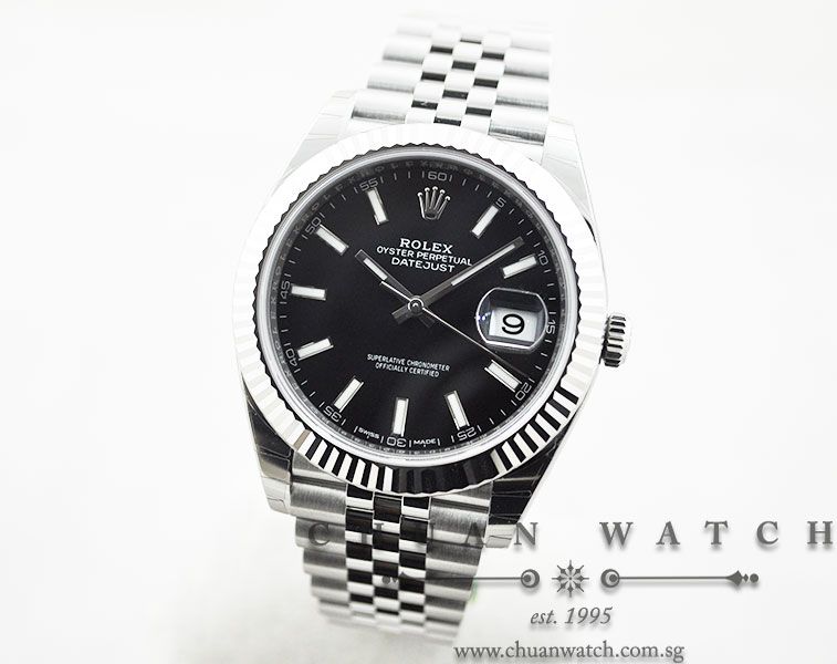 Rolex DateJust 41 126334 Black Sunburst Baton - Image 2