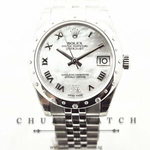 Rolex Boys DateJust 31mm 178344 White MOP Roman VI 11BR