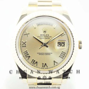 Rolex Day-Date II President 41mm 218238 Champagne Sunburst Roman - Discontinued