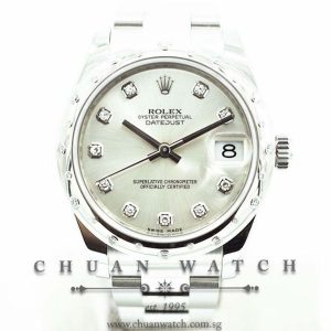 Rolex Boys DateJust 31mm 178344 Silver Sunburst Diamonds