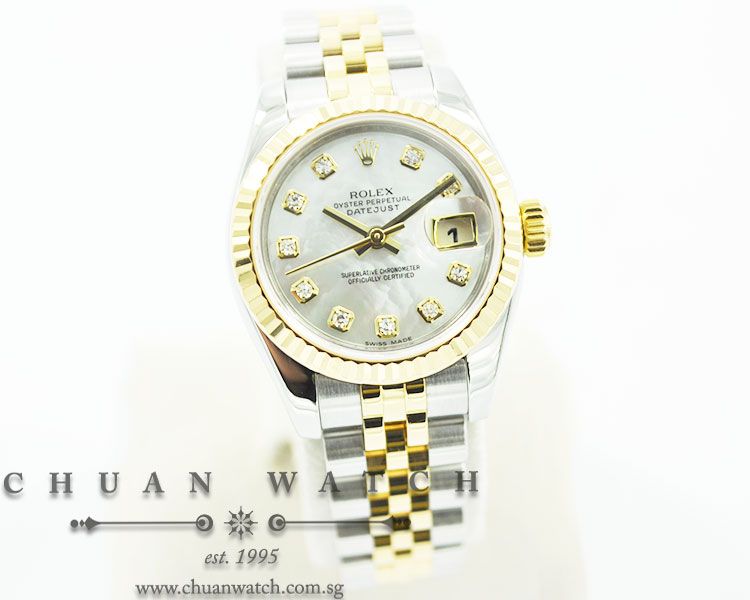 Rolex Ladies DateJust 26mm 179173 White MOP Diamonds - Image 3