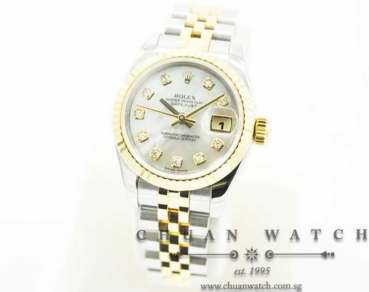 Rolex Ladies DateJust 26mm 179173 White MOP Diamonds - Image 2