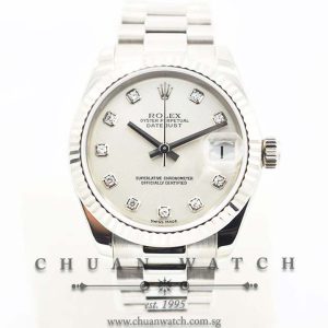 Rolex Boys DateJust President 31mm 178279 Silver Sunburst Diamonds
