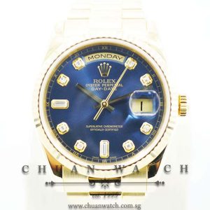 Rolex Day-Date President 36mm 118238 Blue Sunburst Diamonds