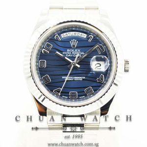 Rolex Day-Date II President 218239 Blue Waves Arabic - Discontinued
