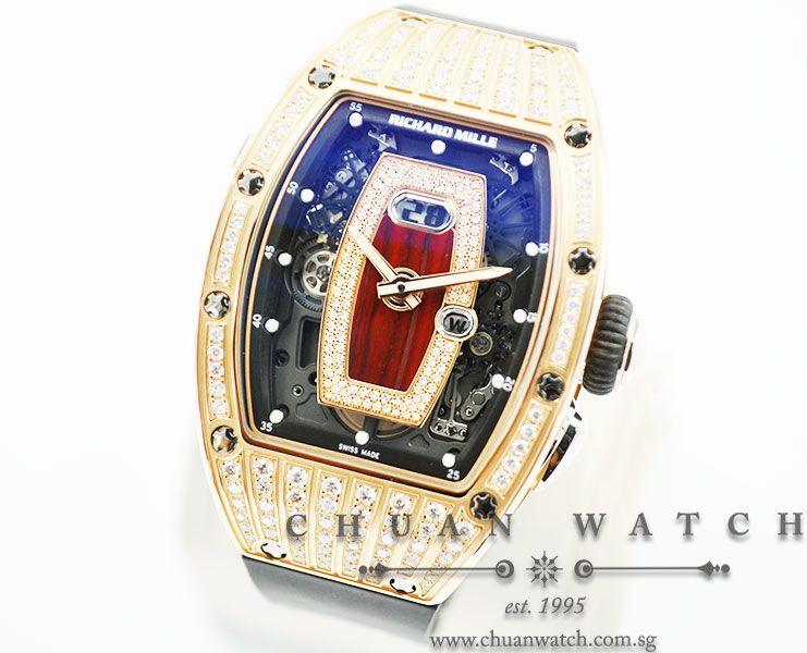 Richard Mille RM037 Rose Gold Top Diamonds Red Half Set Diamonds - Image 2