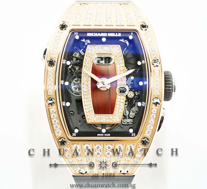 Richard Mille RM037 Rose Gold Top Diamonds Red Half Set Diamonds