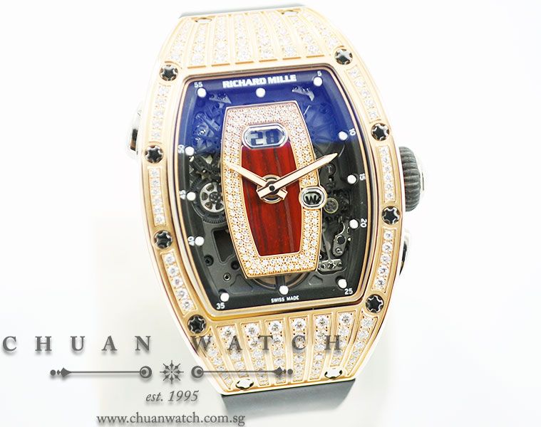 Richard Mille RM037 Rose Gold Top Diamonds Red Half Set Diamonds - Image 3