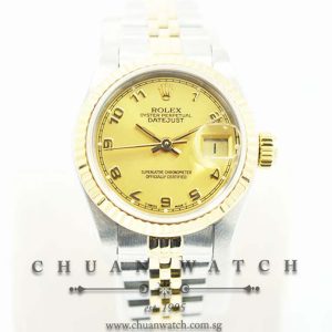 Rolex Ladies DateJust 26mm 69173 Champagne Sunburst Arabic - Discontinued