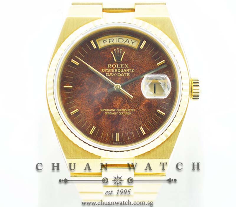 Rolex Vintage OysterQuartz Day-Date 36mm 19018 Wood Dial - Discontinued