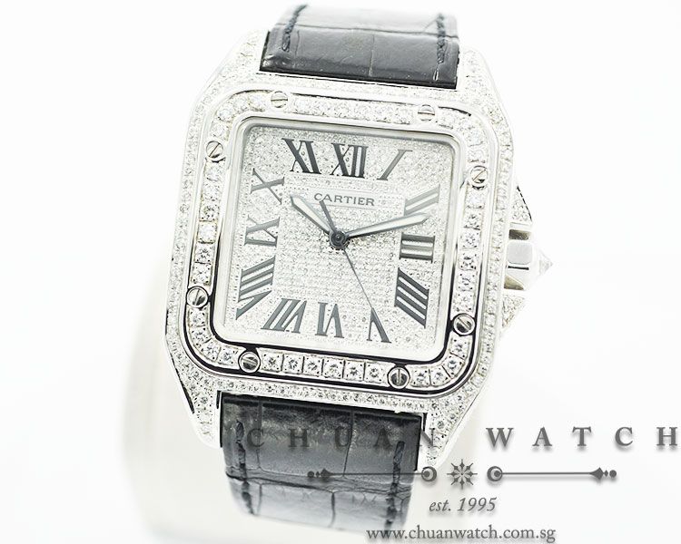 Cartier Santos 100 XL Pave-Set Diamonds W20073X8 - Image 2