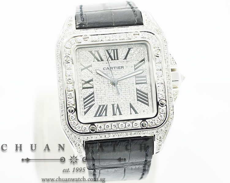 Cartier Santos 100 XL Pave-Set Diamonds W20073X8 - Image 3