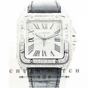 Cartier Santos 100 XL Pave-Set Diamonds W20073X8