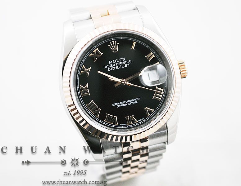 Rolex Gents DateJust 36mm 116231 Black Roman - Image 3