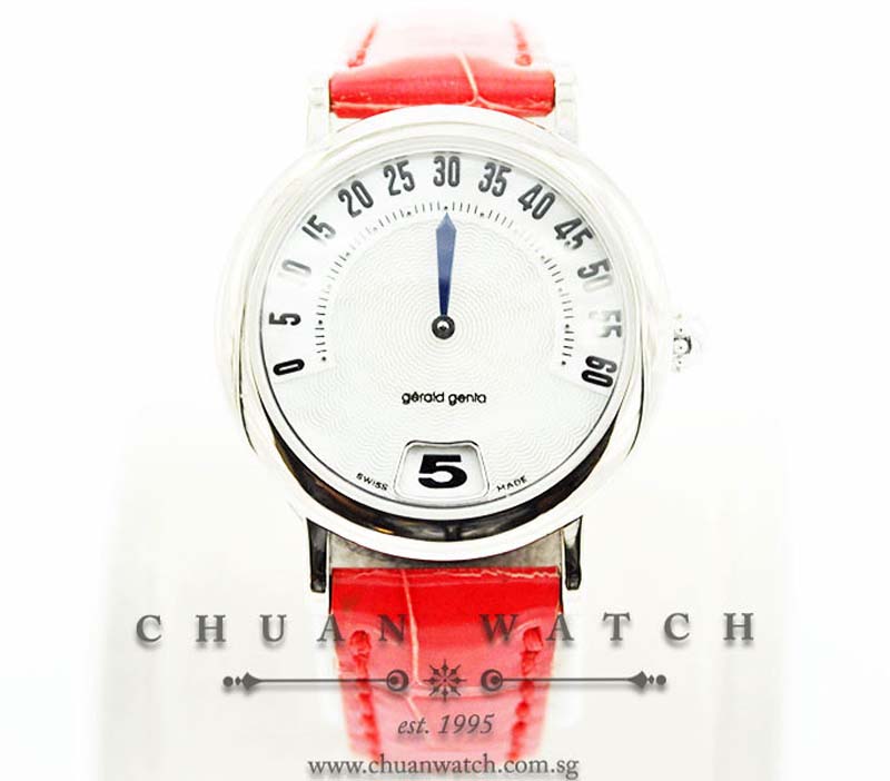 Gerald Genta Ladies Retro Jump Hour Quartz White Gold 27mm G.3624.7