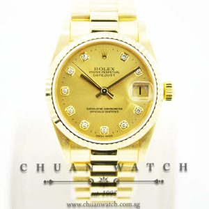 Rolex Boys DateJust President 31mm 78278 Champagne Sunburst Diamonds - Discontinued