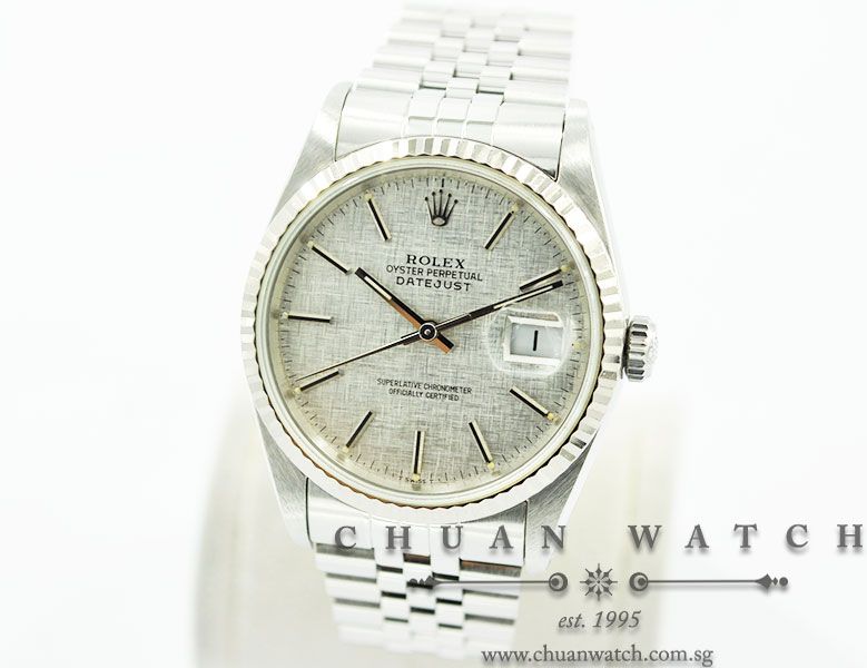 Rolex Gents DateJust 36mm 16234 Silver Textured Baton - Discontinued - Image 2