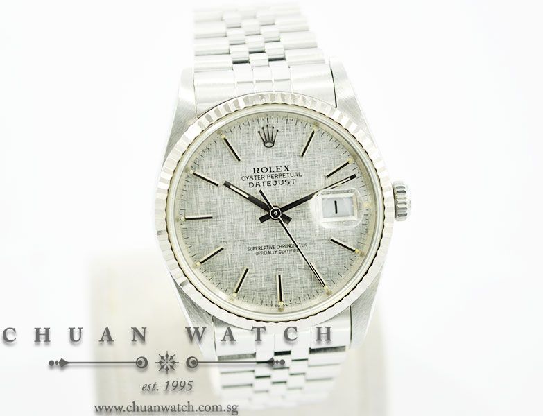 Rolex Gents DateJust 36mm 16234 Silver Textured Baton - Discontinued - Image 3