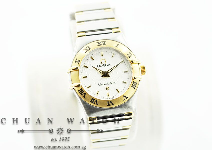 Omega Ladies Mini Constellation Quartz 22.5mm 1272.30.00 Ivory Textured Baton - Discontinued - Image 3