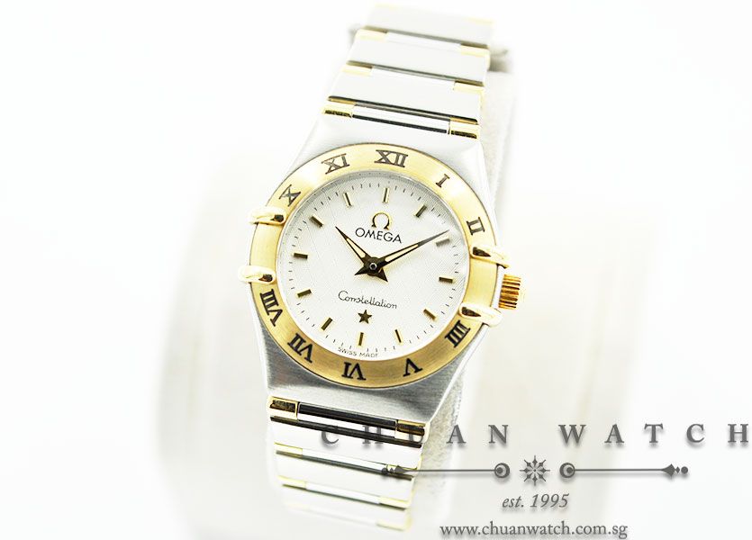 Omega Ladies Mini Constellation Quartz 22.5mm 1272.30.00 Ivory Textured Baton - Discontinued - Image 2