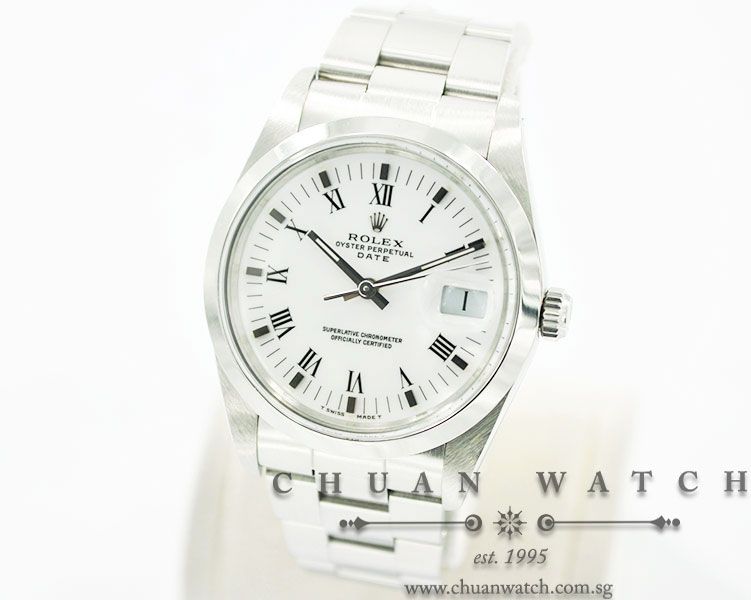 Rolex Oyster Perpetual Date 34mm 15000 White Roman - Discontinued - Image 2