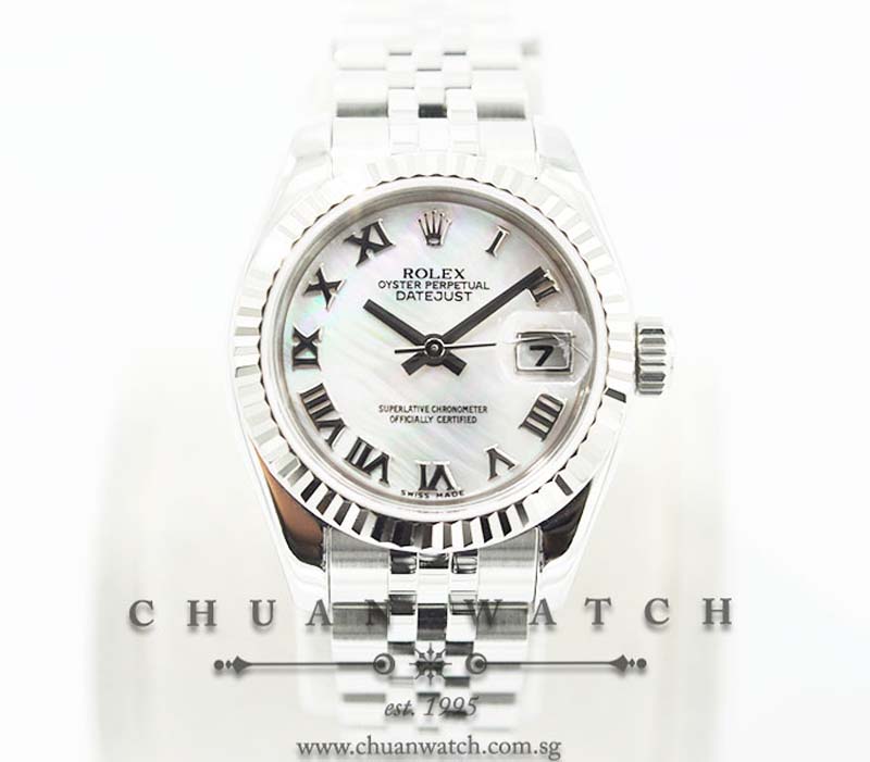 Rolex Ladies DateJust 26mm 179174 White MOP Roman