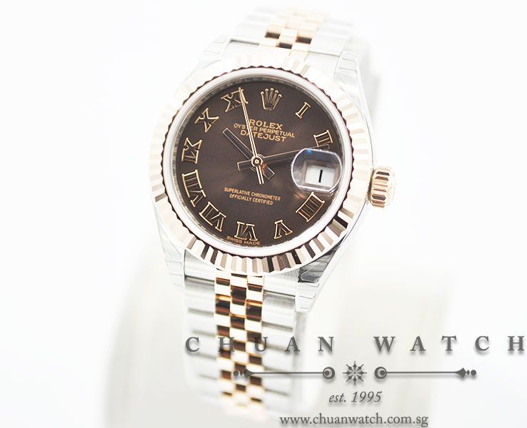 Rolex Lady-DateJust 28 279171 Chocolate Sunburst Roman - Image 2