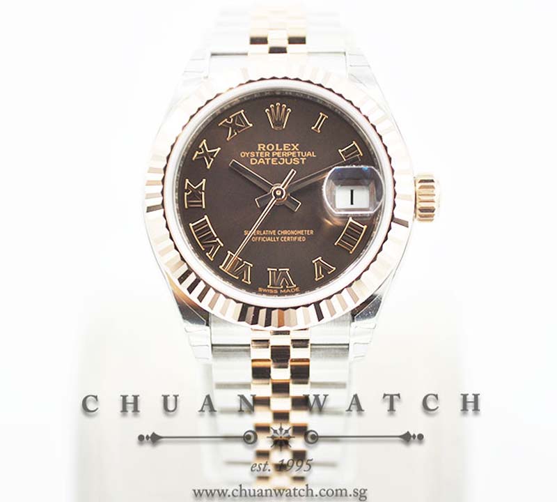 Rolex Lady-DateJust 28 279171 Chocolate Sunburst Roman
